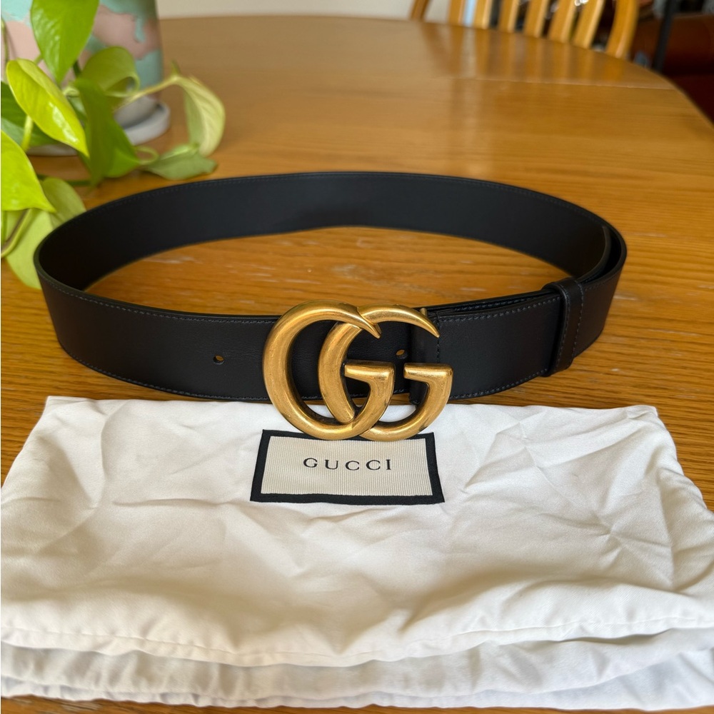 Gucci Black and Gold Women's Belt - Picture 3 of 4